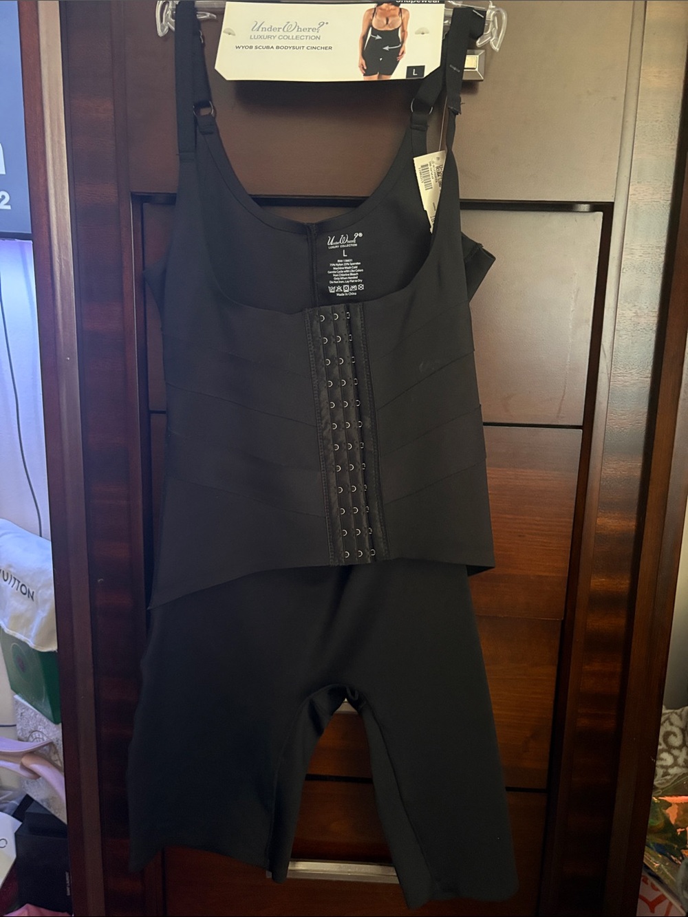 Black Sculpting Jumpsuit with Front Hook Closure